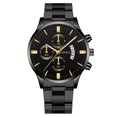 thumbnail image 1 of Resicozy Mens Watches Stainless Watch for Men Round Dial Watch for Men Fashion Business Wristwatch with Date 2026 Black Black Gold, 1 of 3