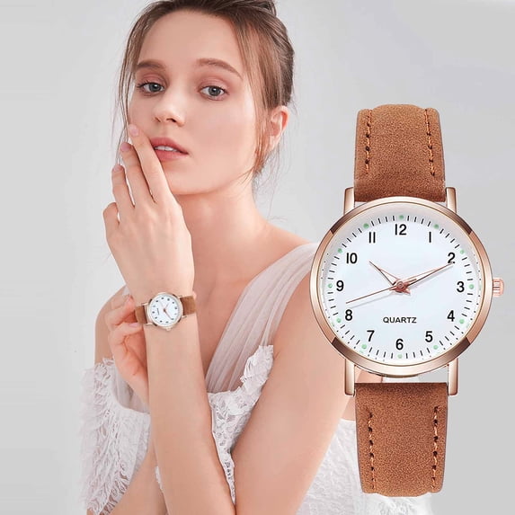 Resicozy Nurse Watch for Women Men Night Light 12/24 Hour Time Easy to Dial Watch for Nursing Day Gifts Brown