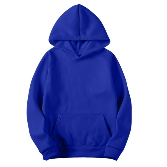 Resicozy Oversized Casual Sweatshirt for Men Solid Color Hoodies Long Sleeve Pullover Athletic Classic Hooded Sweatshirts Comfy Royal Blue 2XL