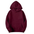 thumbnail image 1 of Resicozy Oversized Casual Sweatshirt for Men Solid Color Hoodies Long Sleeve Pullover Athletic Classic Hooded Sweatshirts Comfy Wine M, 1 of 7