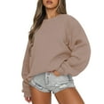thumbnail image 1 of Resicozy Oversized Crewneck Sweatshirt Women Fall Cute Sweatshirts Loose Fit College Clothes Y2K Long Sleeve Shirts Light Brown M, 1 of 6