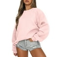 thumbnail image 1 of Resicozy Oversized Crewneck Sweatshirt Women Fall Cute Sweatshirts Loose Fit College Clothes Y2K Long Sleeve Shirts Pink L, 1 of 5