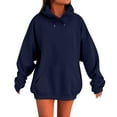 thumbnail image 1 of Resicozy Oversized Hoodies for Women 2025 Cute Hoodie Plus Size Plain Basic Soft Sweatshirts Tops Fall Winter Trendy Tops with Pocket Navy 3XL, 1 of 5