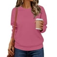 thumbnail image 1 of Resicozy Oversized Sweatshirt for Women Crewneck Cute Sweatshirts Loose Fit Fall Hoodies Drop Shoulder Casual Pullover Hot Pink L, 1 of 4
