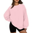 thumbnail image 1 of Resicozy Oversized Sweatshirt for Women Crewneck Sweaters Casual Tops Comfy Fall Fashion Sweatshirt Winter Clothes 2026 Pink XL, 1 of 6