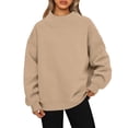 thumbnail image 1 of Resicozy Oversized Sweatshirts For Women Turtleneck Pullover Long Sleeve Tops Fall Fashion Plain Sweatshirt 2025 Clothes Khaki M, 1 of 6