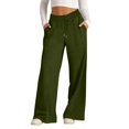 thumbnail image 1 of Resicozy Oversized Wide Leg Sweatpants Women Baggy Lightweight High Waisted Athletic Pants with Pockets Y2k Causal Palazzo Pant Army Green M, 1 of 6