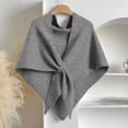 thumbnail image 1 of Resicozy Pashmina Shawl Wraps for Women Knitted Solid Color Cardigan Shawls Cape Wool shawl Shoulder Fleece Top Gray, 1 of 3