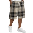 thumbnail image 1 of Resicozy Plaid Shorts Men Casual Classic Fit Elastic Waist Bermuda Short Straight Leg Loose Y2k Lounge Shorts with Pockets Earthy Yellow M, 1 of 5