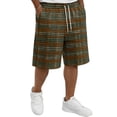 thumbnail image 1 of Resicozy Plaid Shorts Men Casual Classic Fit Elastic Waist Bermuda Short Straight Leg Loose Y2k Lounge Shorts with Pockets Green 4XL, 1 of 5