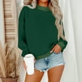 thumbnail image 1 of Resicozy Plus Size Sweatshirts for Women Casual Trendy Long Sleeve Round Neck Shirts Plain Tunic Tops for Leggings Green L, 1 of 5