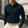 thumbnail image 1 of Resicozy Polo Shirts Men Comfortable Long Sleeve Polo Shirt Breathable Casual Polo Shirts Navy 2XL, 1 of 6