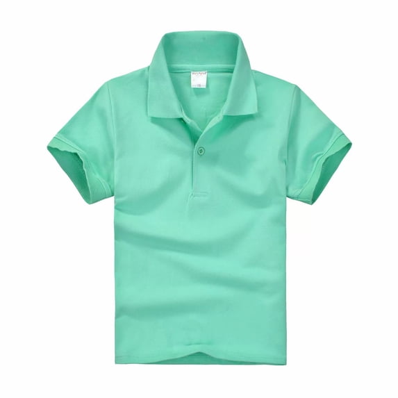 Resicozy Polo Shirts for Girl Summer Slim Fit Short Sleeve Comfy Collared Shirts for Teens Casual Quick Dry Shirt 3-12 Years Mint Green 150
