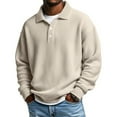 thumbnail image 1 of Resicozy Polo Shirts for Men Slim Fit Collared Long Sleeve Shirt Comfy Button Down Solid Color Shirts Beige XL, 1 of 3