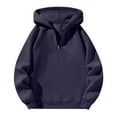 thumbnail image 1 of Resicozy Quarter Zip Hoodies For Men Loose Fit Lightweight Hiking Sportswear Comfort Oversized Sweatshirt Fashion Clothes Tops Navy XL, 1 of 7