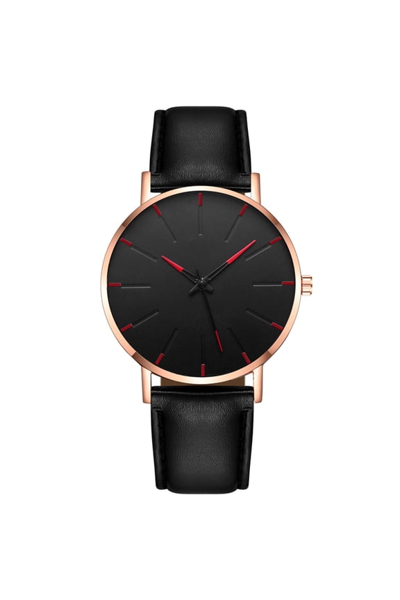 Quartz Watches Mens 2026 with Leather Strap and Round Dial for Casual Work Travel E