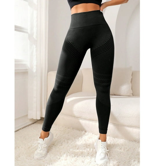 Resicozy Resistance Band Leggings for Women Solid Leggings High Waisted Butt Lifting Training for Gym Workout Yoga Pants Black L