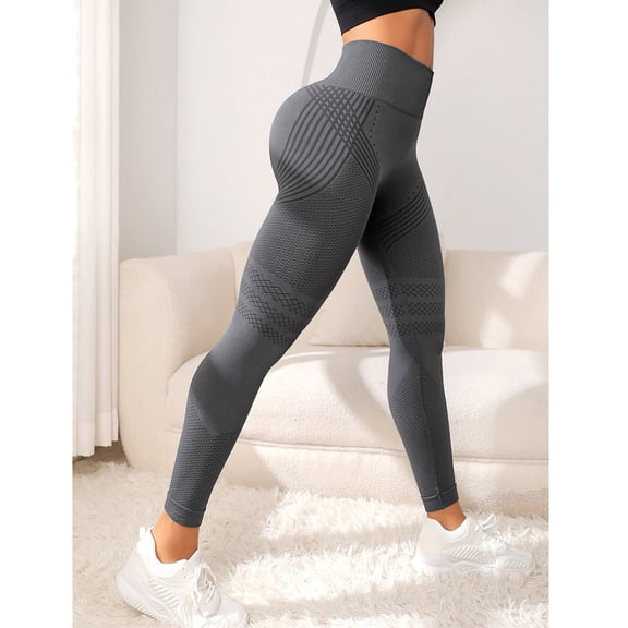 Resicozy Resistance Band Leggings for Women Solid Leggings High Waisted Butt Lifting Training for Gym Workout Yoga Pants Dark Gray L