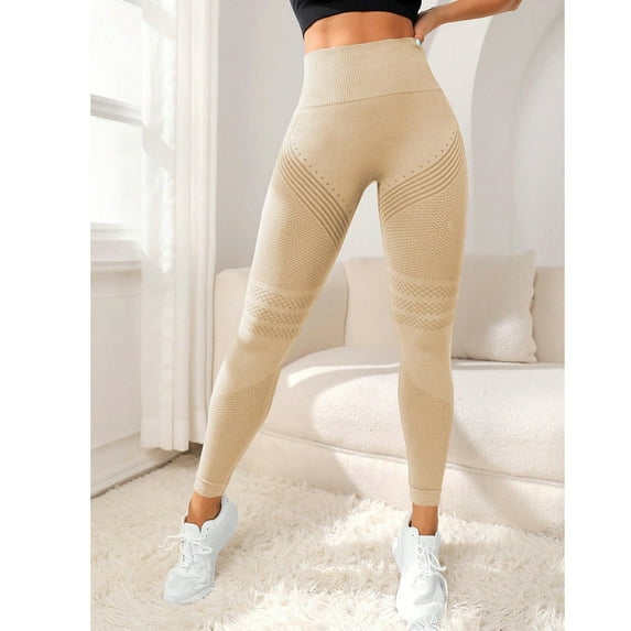 Resicozy Resistance Band Leggings for Women Solid Leggings High Waisted Butt Lifting Training for Gym Workout Yoga Pants Khaki M