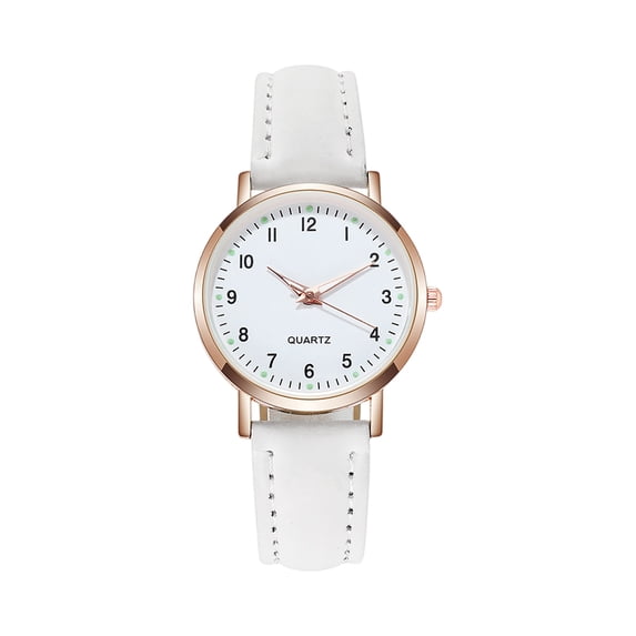 Resicozy Round Watches for Women Quartz Ladies Watches Round Casual Lightweight Wrist Watches with Leather Strap 2026 White