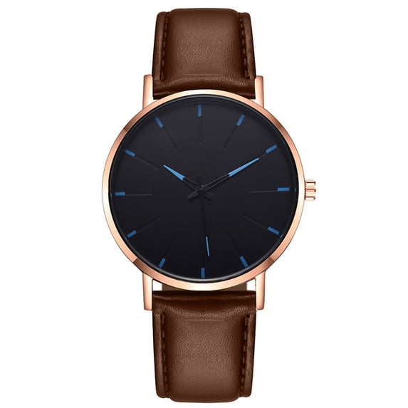 Resicozy Round Wrist Watch for Women Leather Strap Watches Business Work Casual Dial Quartz Watch 2026 Brown Blue