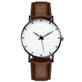 thumbnail image 1 of Resicozy Round Wrist Watch for Women Leather Strap Watches Business Work Casual Dial Quartz Watch 2026 Brown White, 1 of 1