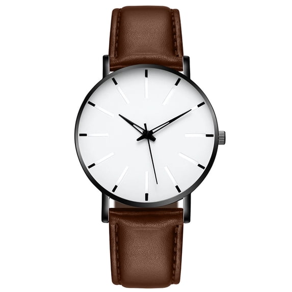 Resicozy Round Wrist Watch for Women Leather Strap Watches Business Work Casual Dial Quartz Watch 2026 Brown White
