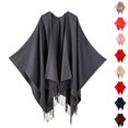 thumbnail image 1 of Resicozy Shawl Wraps Women Winter Knitted Scarf Fashion Solid Color Cardigan Cape Top Sweater Shawl Scarf Gray, 1 of 4