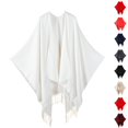 thumbnail image 1 of Resicozy Shawl Wraps Women Winter Knitted Scarf Fashion Solid Color Cardigan Cape Top Sweater Shawl Scarf White, 1 of 4