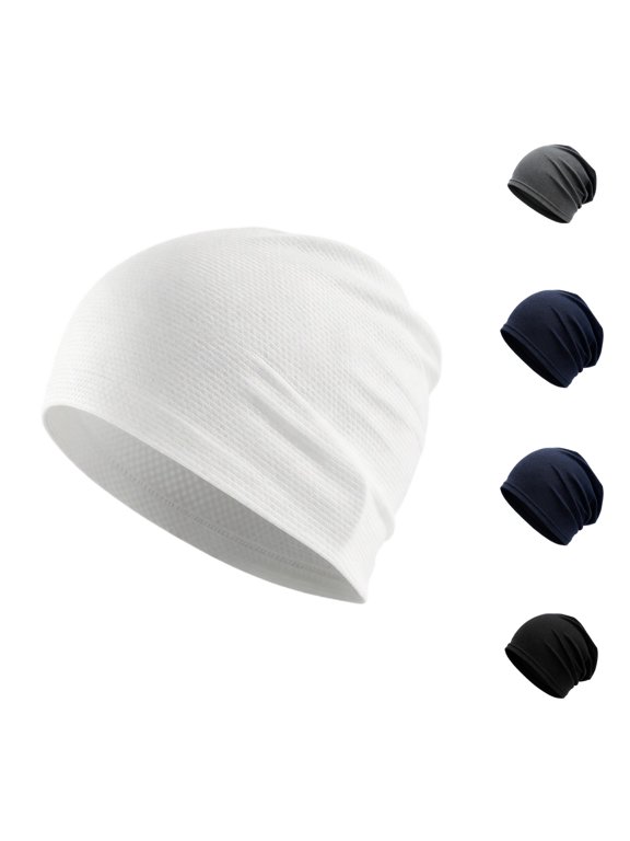 Slouchy Beanie Hat Women Men Lightweight Soft Breathable Thin Skull Cap Baggy Daily Caps White