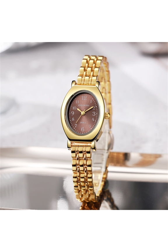 Small Watches for Women Vintage Quartz Watch Dainty Easy Numeral Dial Dress Wristwatch for Ladies Mom Gift Gold#2