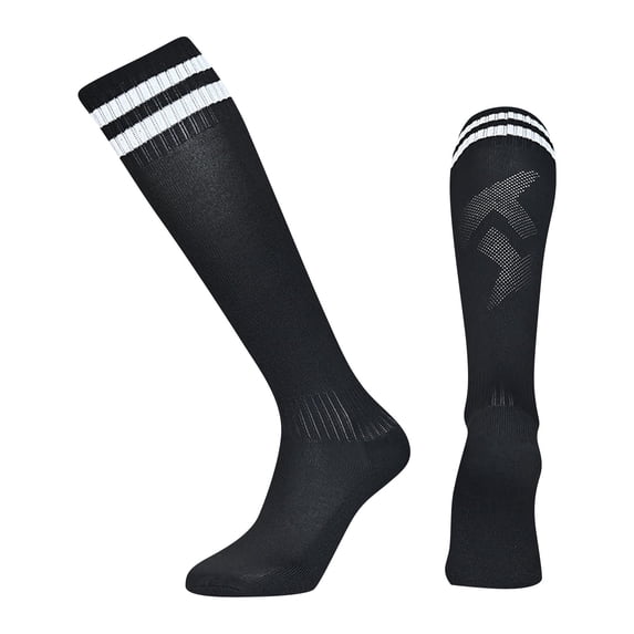 Resicozy Soccer Socks for Kids Athletic Youth Boys Girls Knee High Socks Breathable Youth Baseball Socks School Uniform Sports Black
