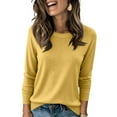 thumbnail image 1 of Resicozy Sweaters for Women Lightweight Pullover Tops Long Sleeve Shirts Crewneck Fashion Clothing Fall Spring Solid Top 2026 Yellow M, 1 of 4