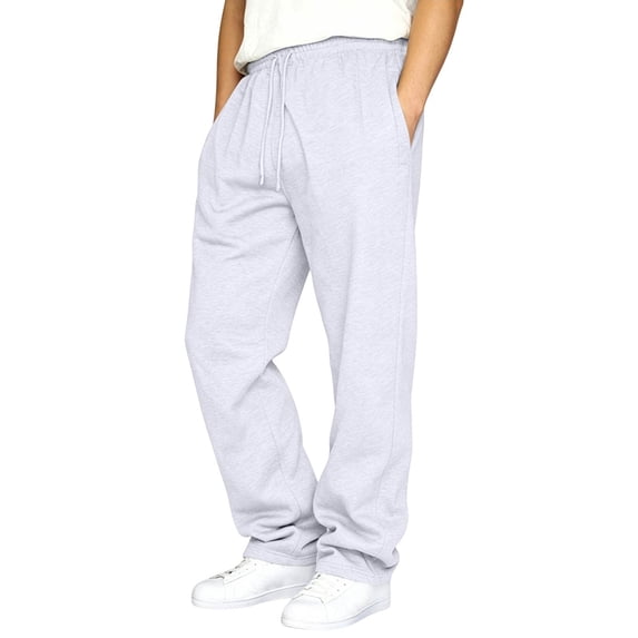 Resicozy Sweatpants for Men Baggy Gym Wide Leg Oversized Lounge Relaxed Fit Loose Fit Casual Joggers with Pockets White 5XL