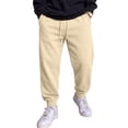 thumbnail image 1 of Resicozy Sweatpants for Men Lightweight Cotton Cuffed Jogger Sweatpant Casual Drawstring Elastic Waist Pant with Pocket Beige M, 1 of 8