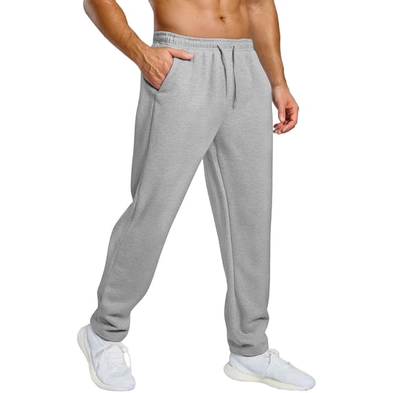 Resicozy Sweatpants for Men with Pockets Casual Fashion Sweat Pants Baggy Joggers Sweatpants Gym Clothes Workout Pants Light Gray S