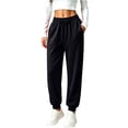 thumbnail image 1 of Resicozy Sweatpants for Women Trendy Drawstring Bottom Lounge Pant Lightweight Baggy Joggers with Pocket Black XL, 1 of 4