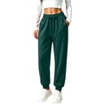 thumbnail image 1 of Resicozy Sweatpants for Women Trendy Drawstring Bottom Lounge Pant Lightweight Baggy Joggers with Pocket Dark Green XL, 1 of 4