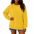 thumbnail image 1 of Resicozy Sweatshirts for Women Oversized Crewneck Tops Solid Color Sweaters Comfy Fall Winter Clothes 2025 Fashion Yellow L, 1 of 3