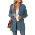 thumbnail image 1 of Resicozy Thin Cardigans for Women Casual Lightweight with Pocketes Solid Color Long Sleeve Open Front Cardigan Blue XL, 1 of 4