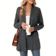 thumbnail image 1 of Resicozy Thin Cardigans for Women Casual Lightweight with Pocketes Solid Color Long Sleeve Open Front Cardigan Dark Gray XL, 1 of 4