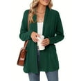 thumbnail image 1 of Resicozy Thin Cardigans for Women Casual Lightweight with Pocketes Solid Color Long Sleeve Open Front Cardigan Green L, 1 of 4