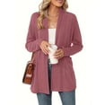 thumbnail image 1 of Resicozy Thin Cardigans for Women Casual Lightweight with Pocketes Solid Color Long Sleeve Open Front Cardigan Pink L, 1 of 4