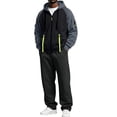 thumbnail image 1 of Resicozy Track Suit for Men Activewear Fall Sweatsuits Sets Athletic 2 Piece Outfit with Hoodies Sweatpants Drawstring Long Sleeve Black 3XL, 1 of 5