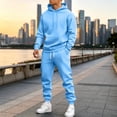thumbnail image 1 of Resicozy Track Suits for Men 2 Piece Hoodies With Sweatpants Sets Casual Running Jogging Sport Suit Blue 4XL, 1 of 8
