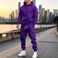 thumbnail image 1 of Resicozy Track Suits for Men 2 Piece Hoodies With Sweatpants Sets Casual Running Jogging Sport Suit Purple M, 1 of 8