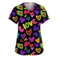 thumbnail image 1 of Resicozy Valentine's Day Women's Short Sleeve Scrub Tops V Neck Heart Print Uniform with Pocket for Nurse Work Shirts Green S, 1 of 5