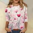 thumbnail image 1 of Resicozy Valentines Shirts For Women 3/4 Sleeve Valentine Day Top 2026 Cute Heart Print Graphic Shirt Crewneck Pullover Light pink S, 1 of 4