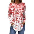 thumbnail image 1 of Resicozy Valentines Shirts For Women Long Sleeve Shirt Valentine Day Crewneck Top 2026 Love Heart Printed Graphic Pullover Light pink L, 1 of 5