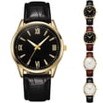 thumbnail image 1 of Resicozy Watches for Men Quartz Waterproof Wristwatch with Leather Band Casual Simple Fashion Mens Watches Gift Black, 1 of 3